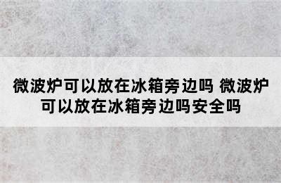 微波炉可以放在冰箱旁边吗 微波炉可以放在冰箱旁边吗安全吗